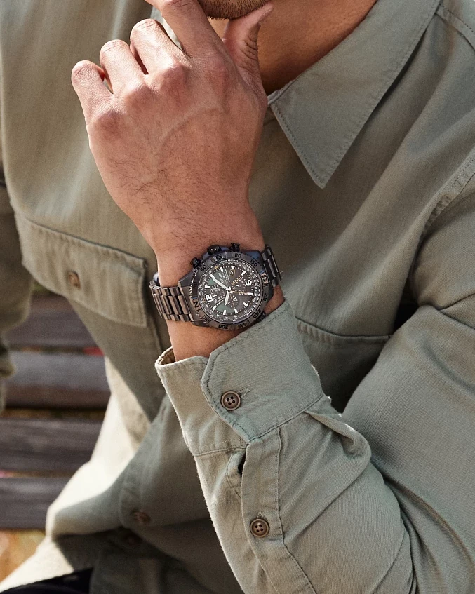 Promaster Navihawk A-T Green Dial Stainless Steel Bracelet AT8227